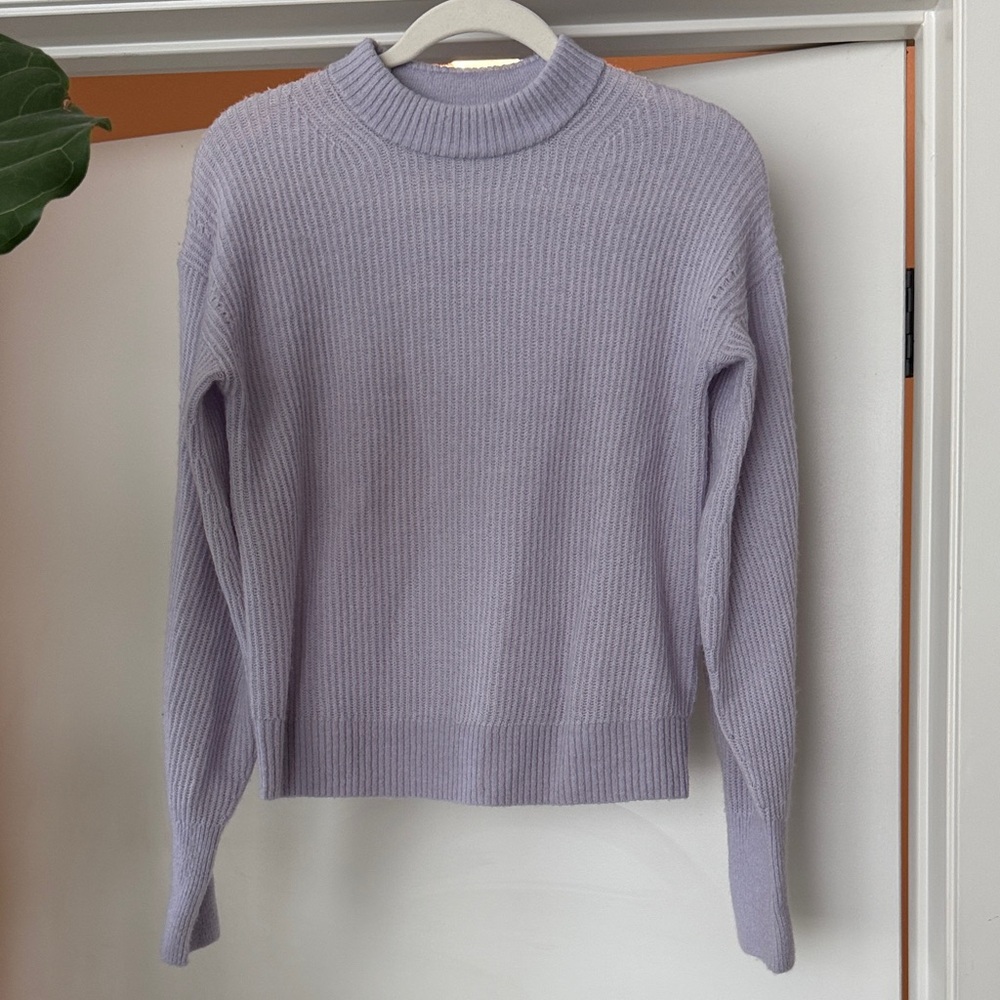 Quince Light Lavender Crewneck Sweater, size XS